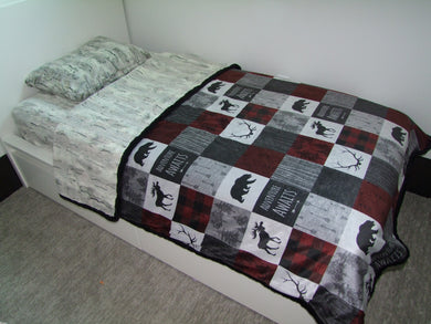 Designer Blankets - Deer Woodgrain - You Choose the Colors!