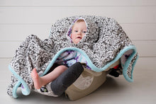 DInosaur Minky Car Seat Poncho - Baby to Adult Sizing