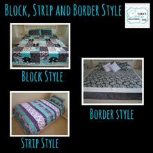 Custom- Block/Strip/Border Style Blanket- Twin Size up to King Size
