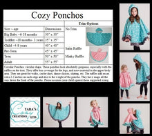 PICK YOUR OWN DESIGN - Minky CIRCULAR Poncho - Baby to Adult Sizing
