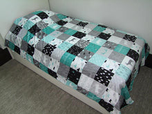 Twin Size Teal Woodland "Woodland Collection" Minky Blanket