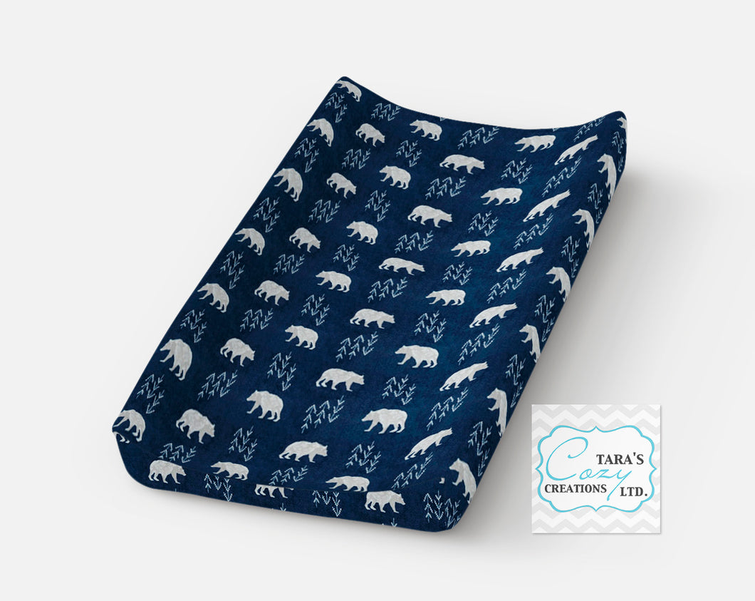 Bear Changing Pad Cover- Contour Cover- Minky Cover