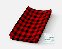 Plaid Minky Changing Pad Cover- Contour Cover- Minky Cover